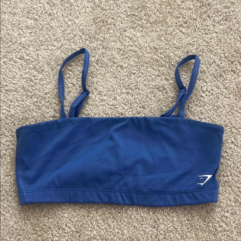 Gymshark Royal Blue Bandeau Sports Bra with Thin Straps